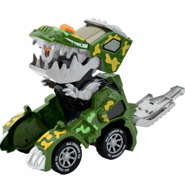 Auto Robot Zabawka Dinozaur - Zaśmieca Parą Samochód 2w1