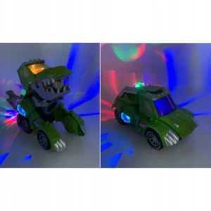 Auto robot zabawka dinozaur zieje parą samochód 2w1