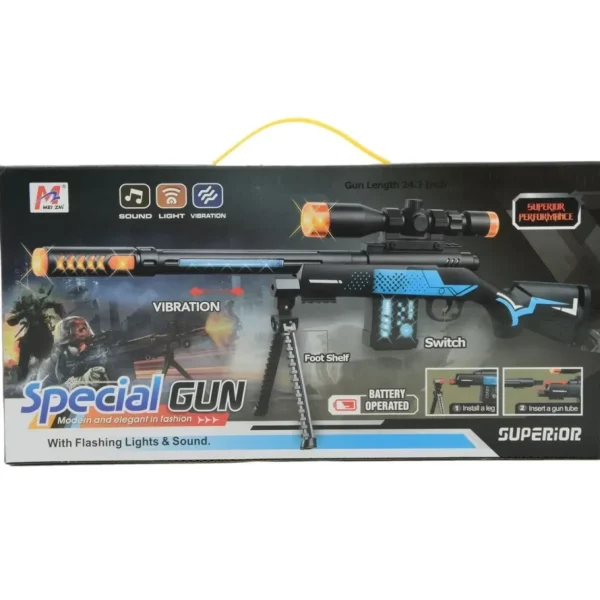 Karabin Pistolet z Symulacją Dźwięku, Świeceniem i Wibracjami