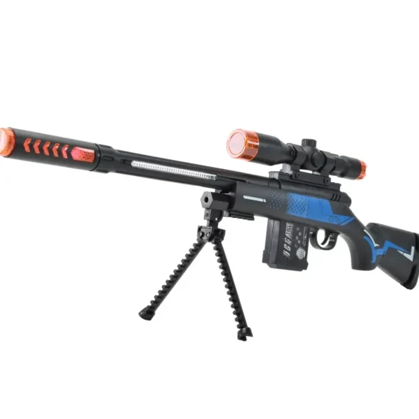 Karabin Pistolet z Symulacją Dźwięku, Świeceniem i Wibracjami