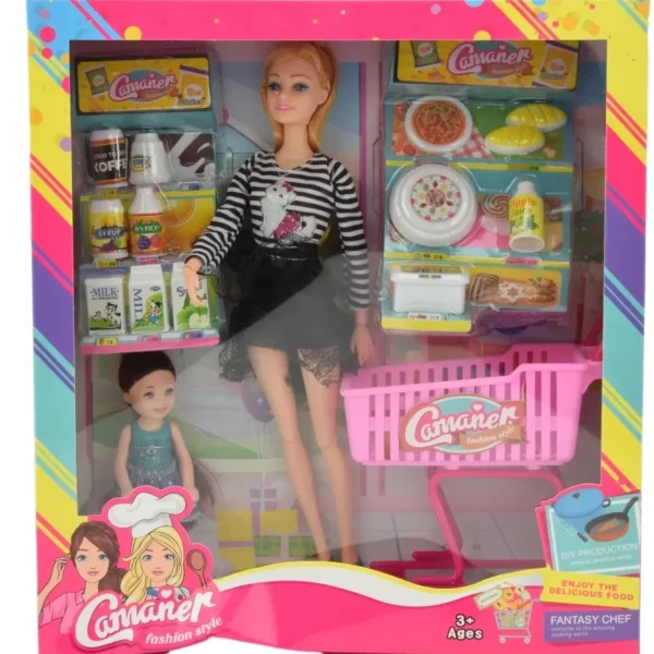 Lalka Barbie Mama i Zestaw Akcesoriów do Zakupów