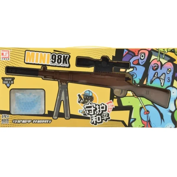 Mini98K Sniper Rifle - Zabawka dla Dzieci z Tłumikiem Mini Karabin na Kulki Żelowe