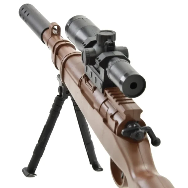 Mini98K Sniper Rifle - Zabawka dla Dzieci z Tłumikiem Mini Karabin na Kulki Żelowe