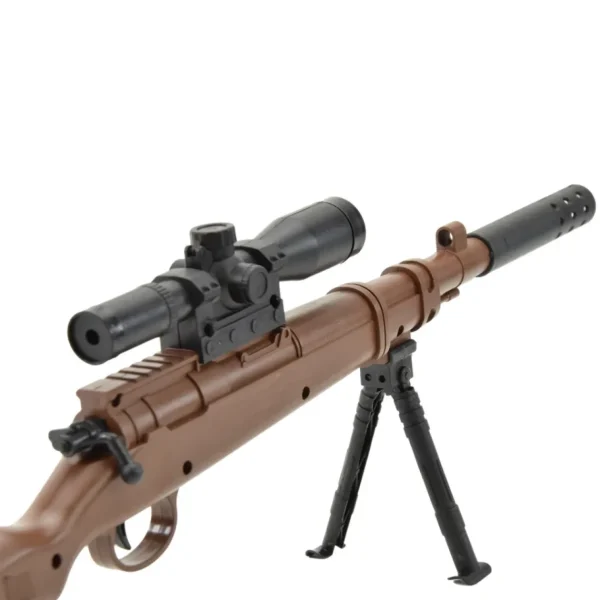 Mini98K Sniper Rifle - Zabawka dla Dzieci z Tłumikiem Mini Karabin na Kulki Żelowe