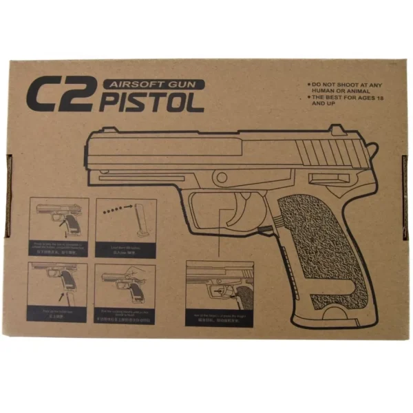 Pistolet C2 Metalowy Replika ASG na Kulki