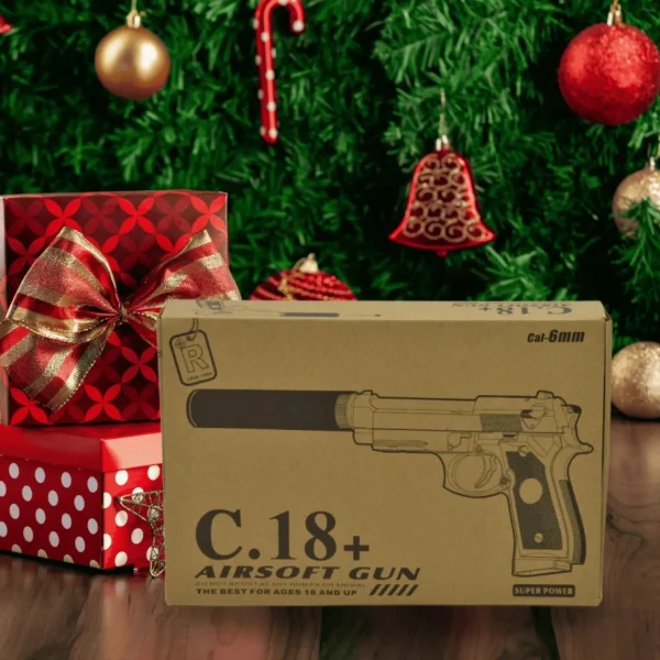 PISTOLET NA KULKI BERETTA REPLIKA METAL ASG TŁUMIK