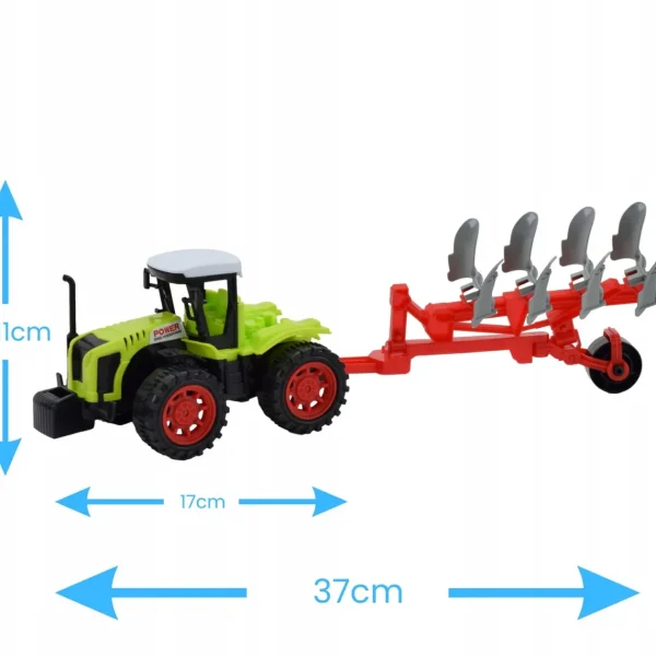 TRAKTOR CIĄGNIK NAPĘD PŁUG ZESTAW FARMER MASZYNA